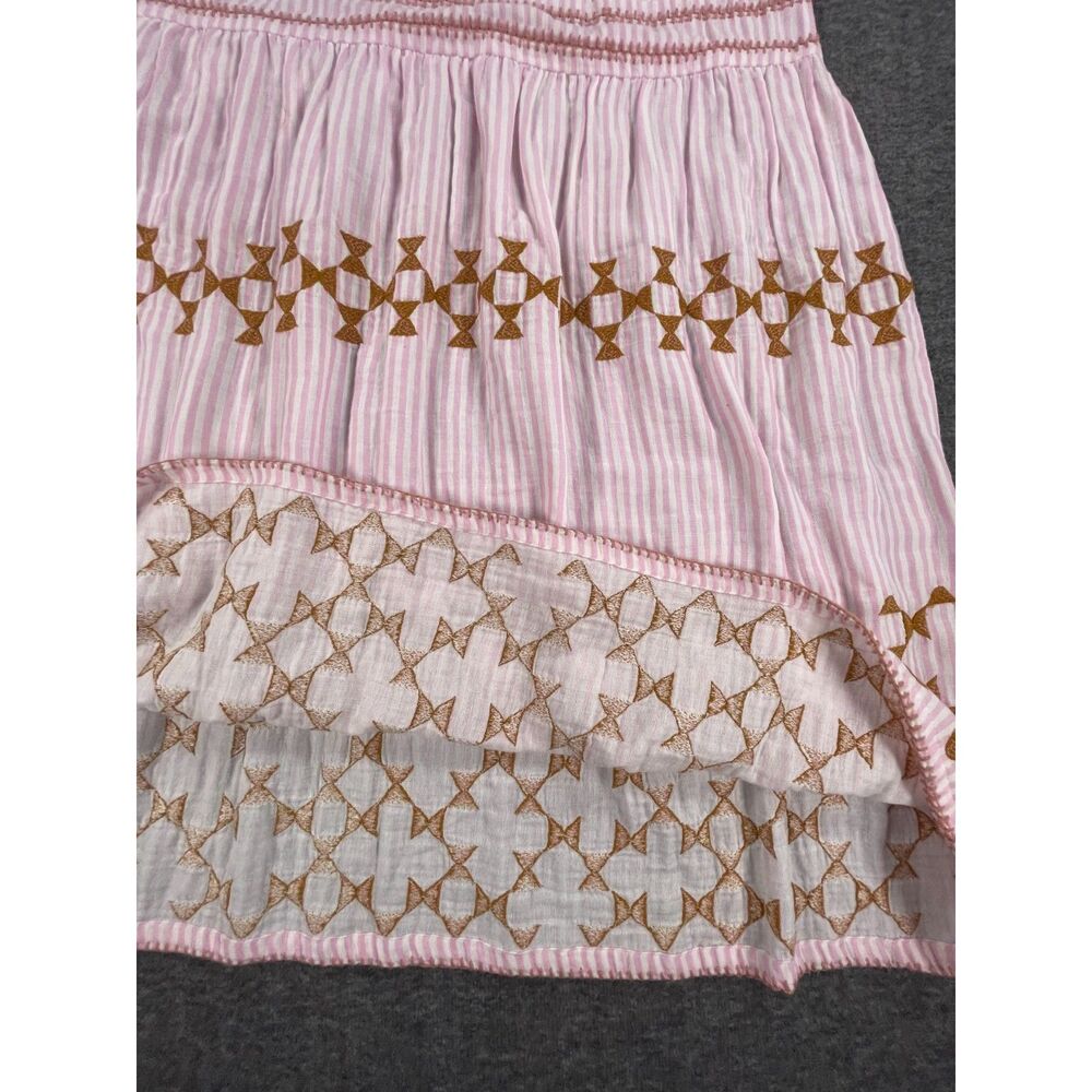 Uncle Frank Candy Stripe Dress Designer Archive Sample Pink Cotton Boho Midi - Picture 6 of 12